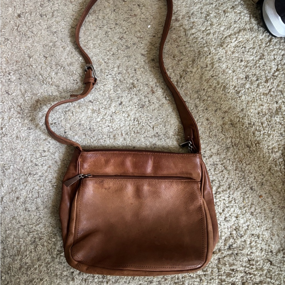 Wilsons Leather Brown Bag with Adjustable Strap